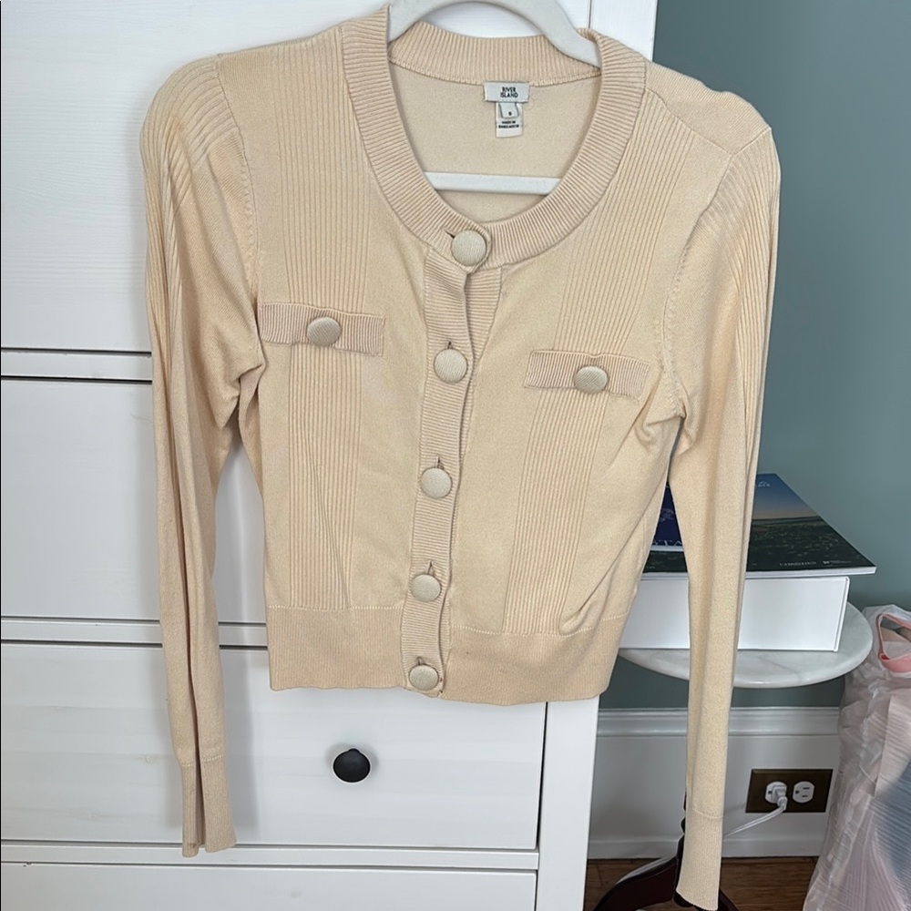 Cream Button-Up Women's Sweater